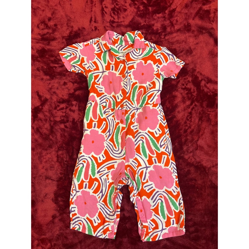 Diane von Furstenberg for Target Kids Floral Jumpsuit Romper Pink Orange 2T